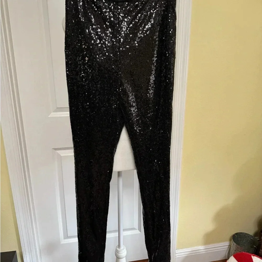Black sequined pants - BNWT size M - Picture 5 of 10
